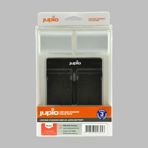 Jupio Dual Charger Kit - USB-s töltő 2db utángyártott Canon LP-E6N ULTRA akkumulátorral - csomagolásban