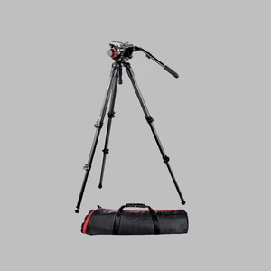 Manfrotto 504 fluid video fej + 535 karbon video állvány, single láb