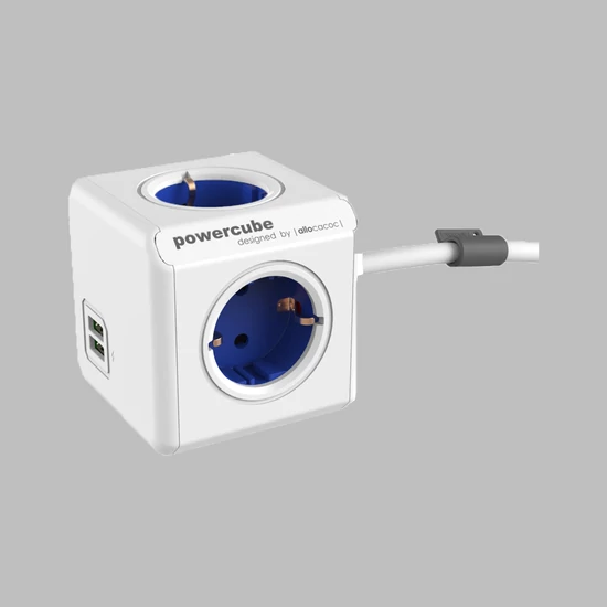 Allocacoc PowerCube Extended USB Blue  +1,5m Kábel