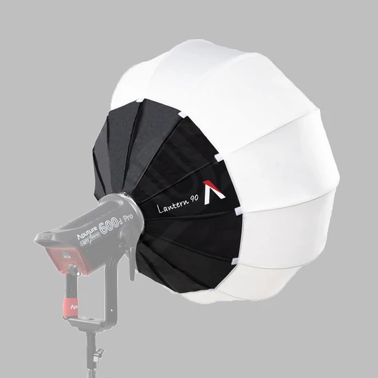 Aputure Lantern 90 softbox 600D Pro-val oldalnézetben