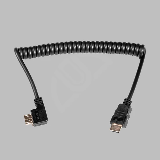 Caruba HDMI-HDMI spirálkábel, egyenes/90 fokos csatlakozással