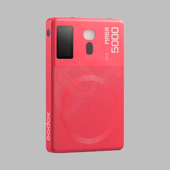 Godox MA5R  RGB LED lámpa és vezeték nélküli power bank - Piros