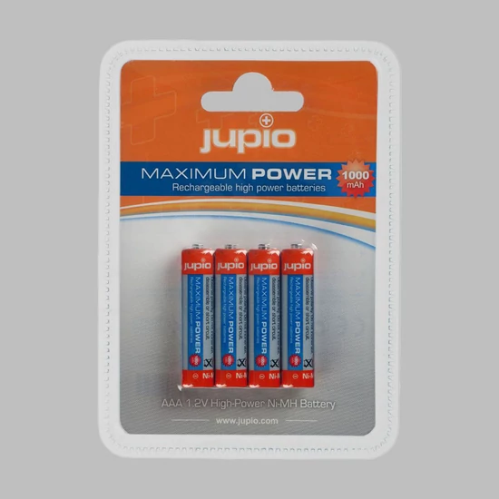 Jupio Max Power AAA 1000 mAh újratölthető akkumulátor - 4db/bliszter