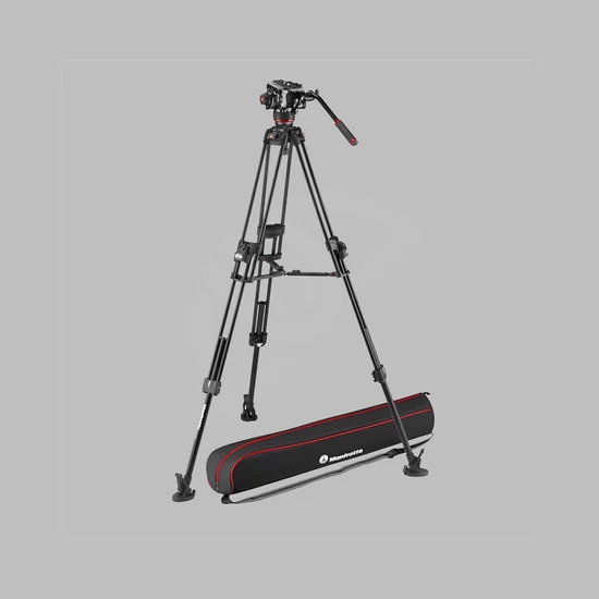 Manfrotto 504x fluid videó fej 645 fast alu ikerlábas állvánnyal