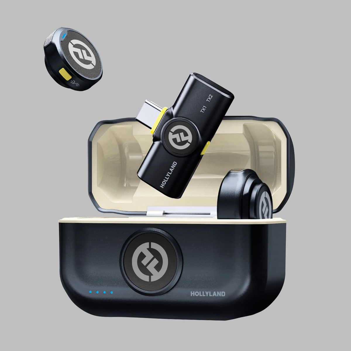 HOLLYLAND LARK M2 WITH USB-C PLUG (DUO,SHINE CHARCOAL